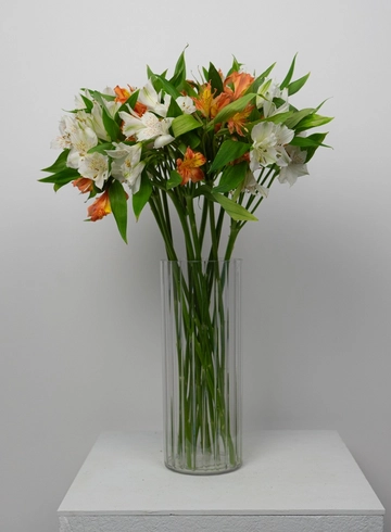 Букет медиум: &laquo;Оранжево-белая Альстромерия&raquo; от интернет-магазина цветов в 